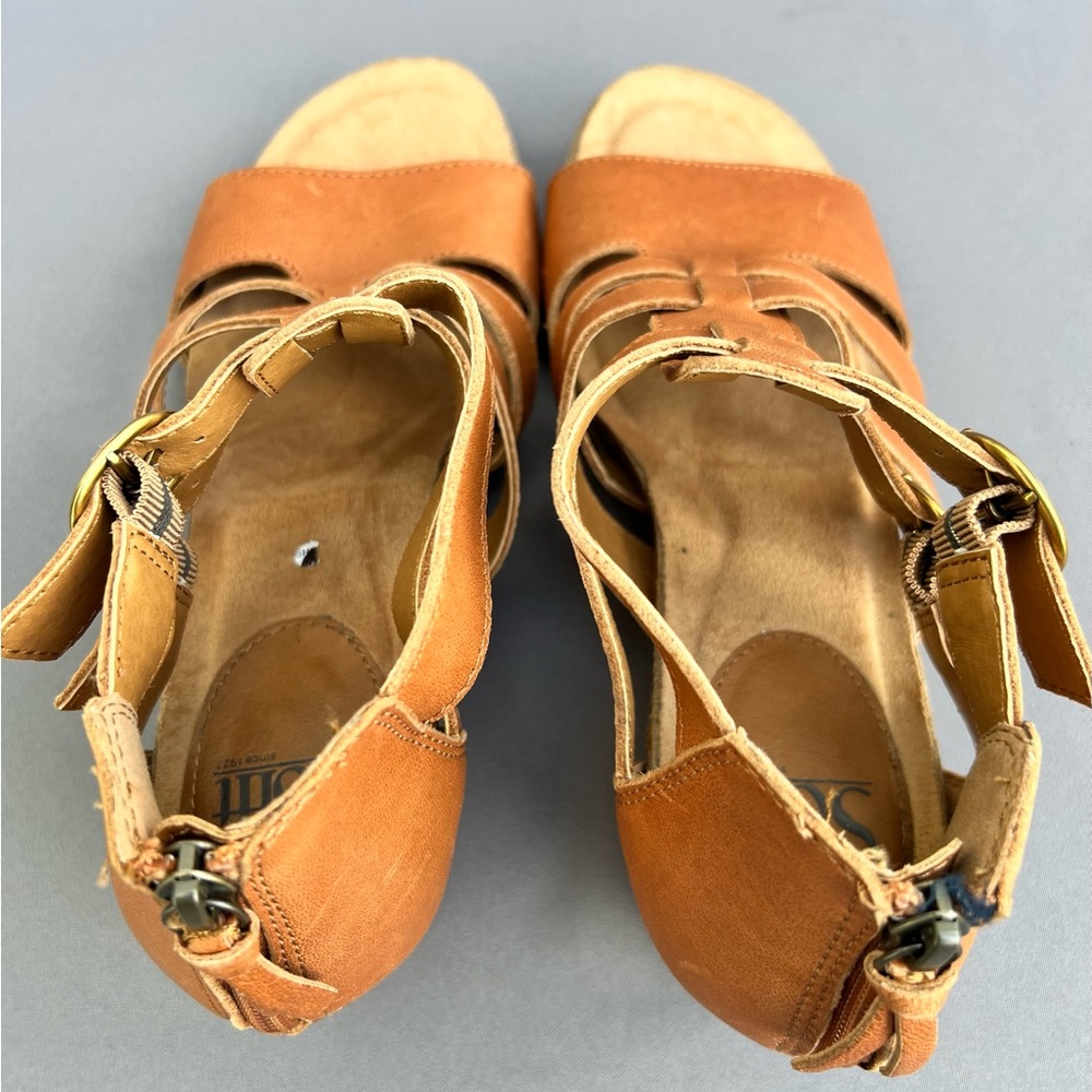 SOFT Iris Caged Wedge Leather Sandal Brown Women's 8.5 US Size - Picture 13 of 14